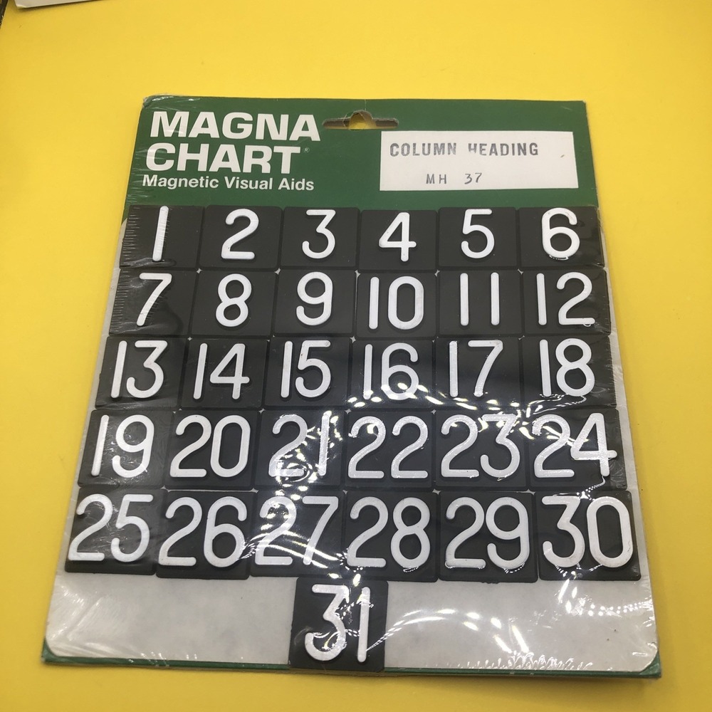 2 New Magna Chart Visual Magnetic Aids Column Heading Days #27, Numbers #37 - Picture 2 of 6